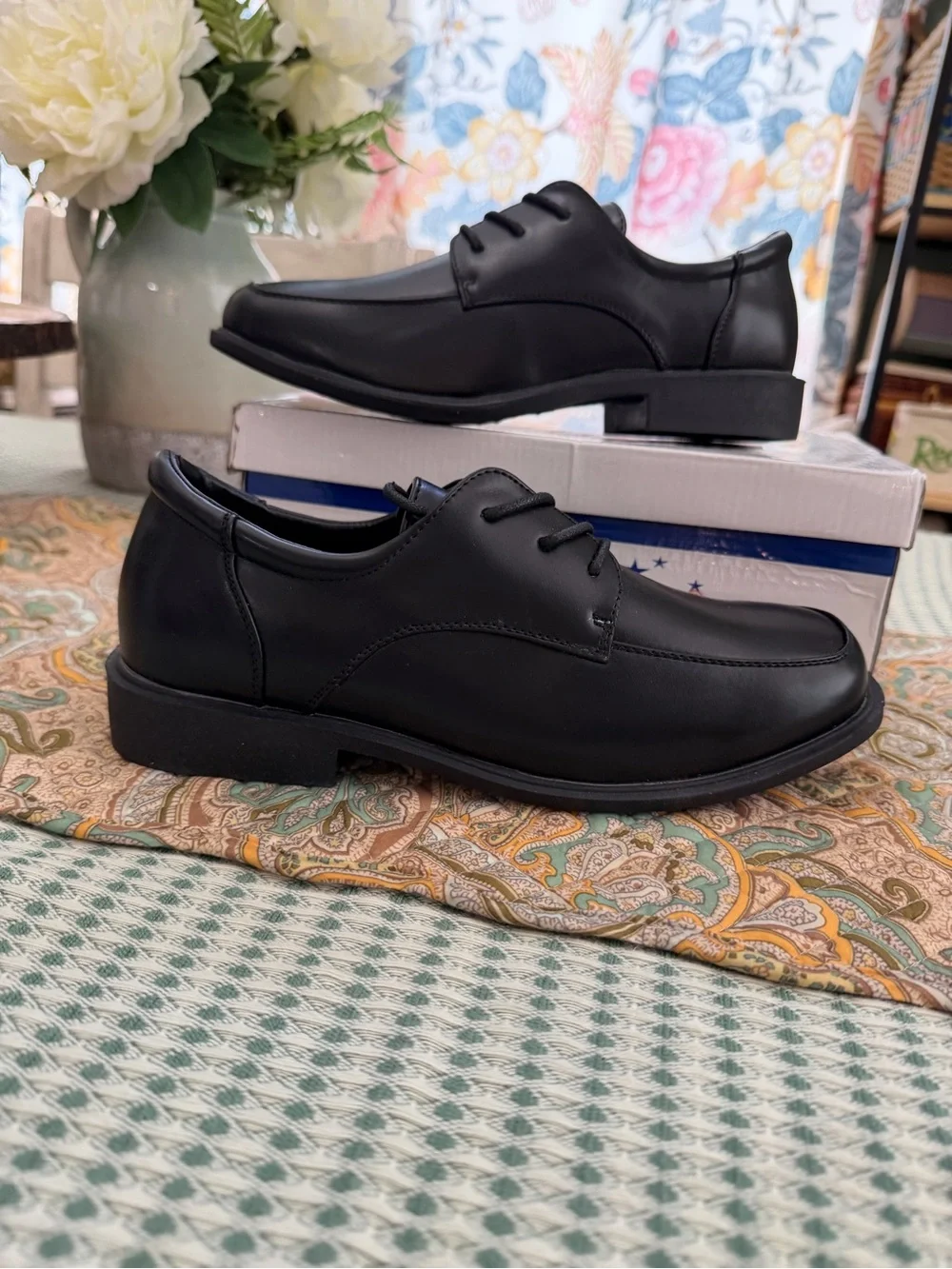 New Boy’s Dress Oxford Lace-Up Formal Shoes Sz 8 NIB Black Gala & Co